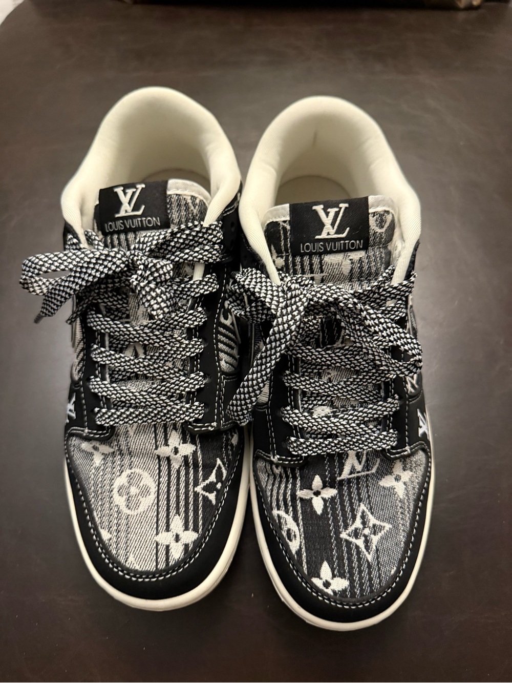 Louis Vuitton Monogram Black & White Low-Top Sneakers